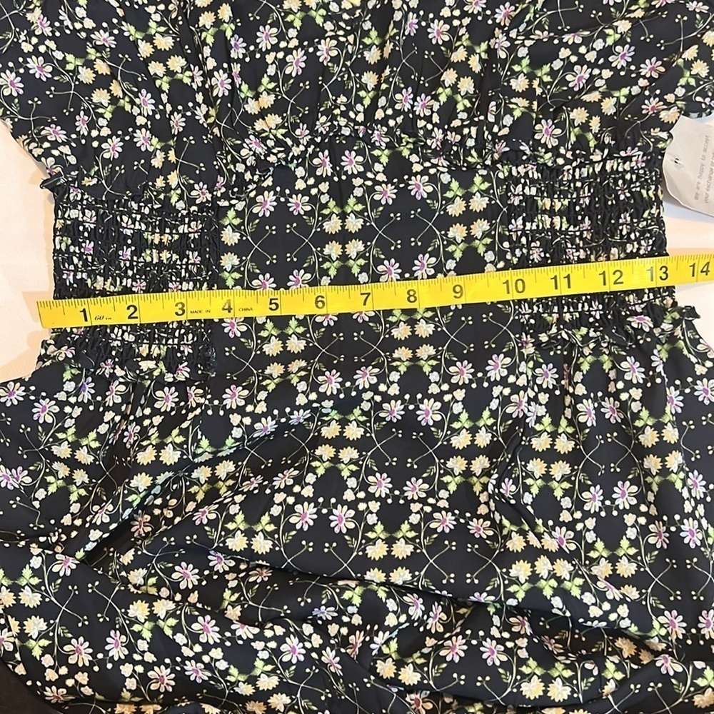 Max Studio Floral Flutter Sleeve Ruffle Midi Dress Size Medium - Picture 10 of 11